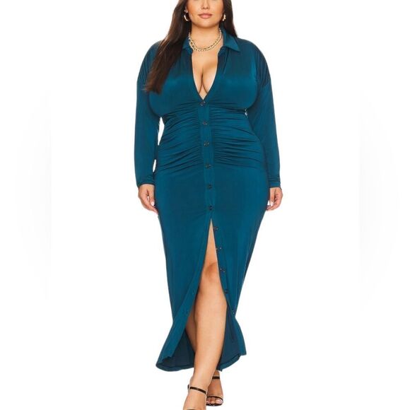 Remi x Revolve Claudia Maxi Dress in Dark Teal 3X NWT - Picture 1 of 6